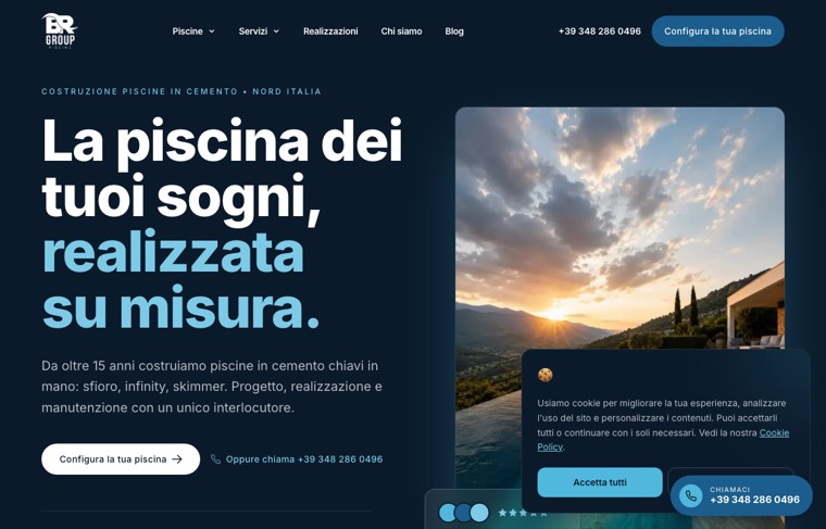 Sito realizzato per BR Group Piscine